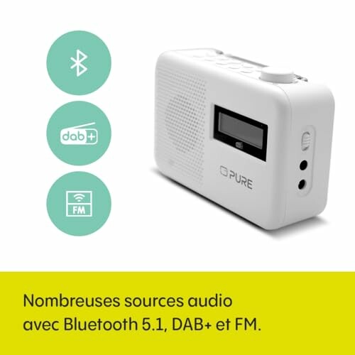 Radio portable blanche avec Bluetooth, DAB+ et FM