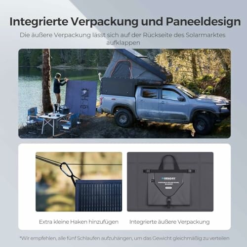 Installation de camping avec panneaux solaires intégrés