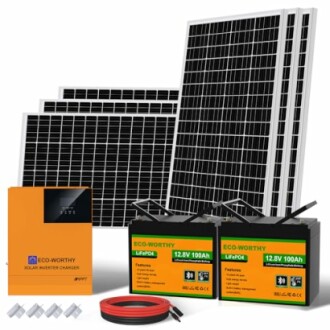 Kit de panneaux solaires avec onduleur et batteries