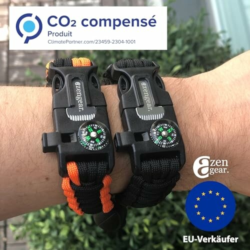 Bracelets de survie avec boussole et sifflet