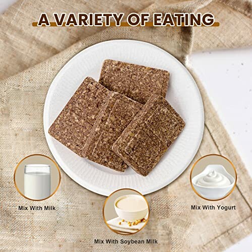 Biscuits sur une assiette avec options de mélange.