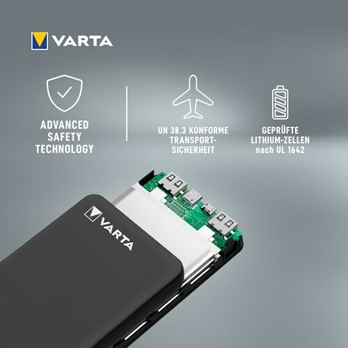 Technologie de sécurité avancée pour batterie Varta.